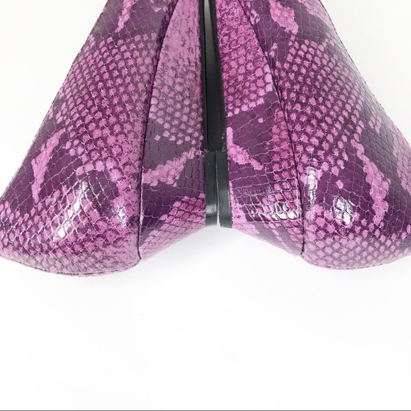 COLE HAAN purple snakeskin style peep Toe wedge Pump HEELA shoes size 9 NEWโ - Picture 5 of 11